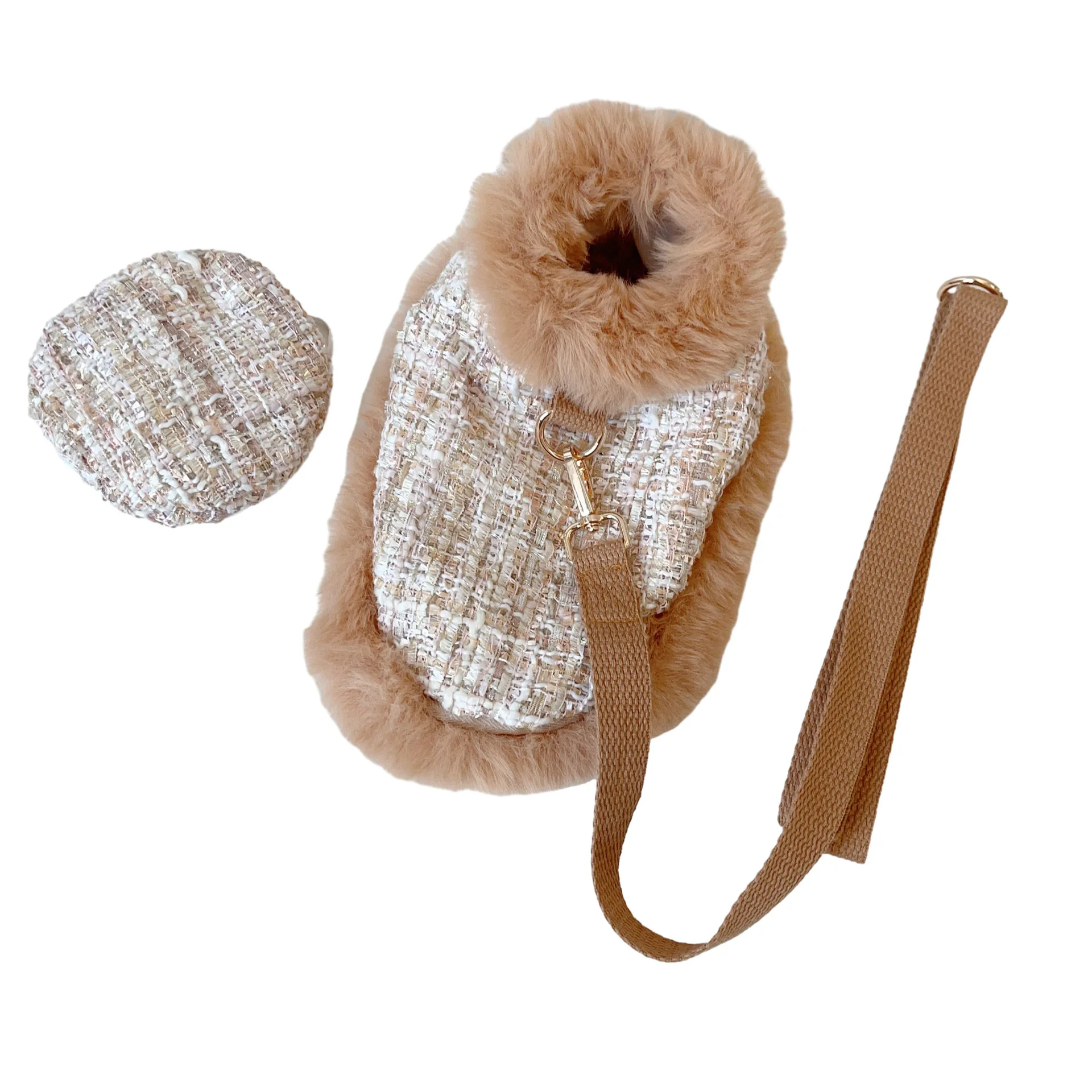 Luxury Winter Puppy Dog Cloak Pet Cape Warm Fur Mantle Clothes