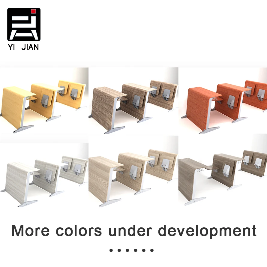 Modern Contemporary Student Study Set Cheap Wood and Metal School Desk and Chair for Classroom Learning Hall Use