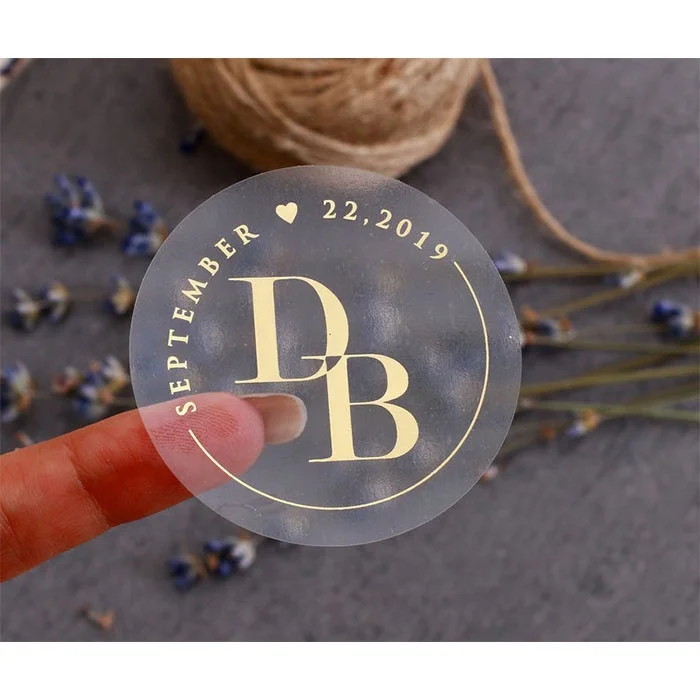 popular round clear transparent plastic label printing custom waterproof vinyl logo