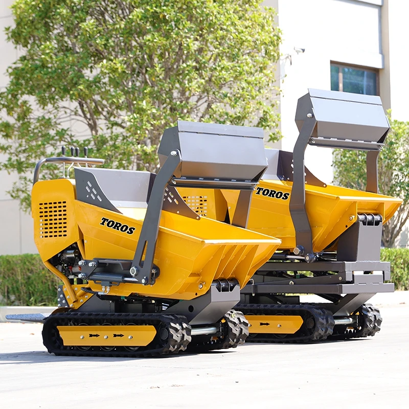 Skid Steer Gasoline Engine Powered 500kg Small Transporter Tracked Mini Crawler Dumper China Small Gasoline Mini Dumper
