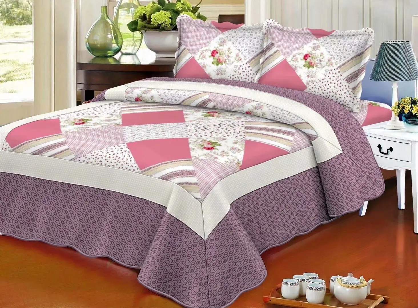100% cotton quilted bedspread