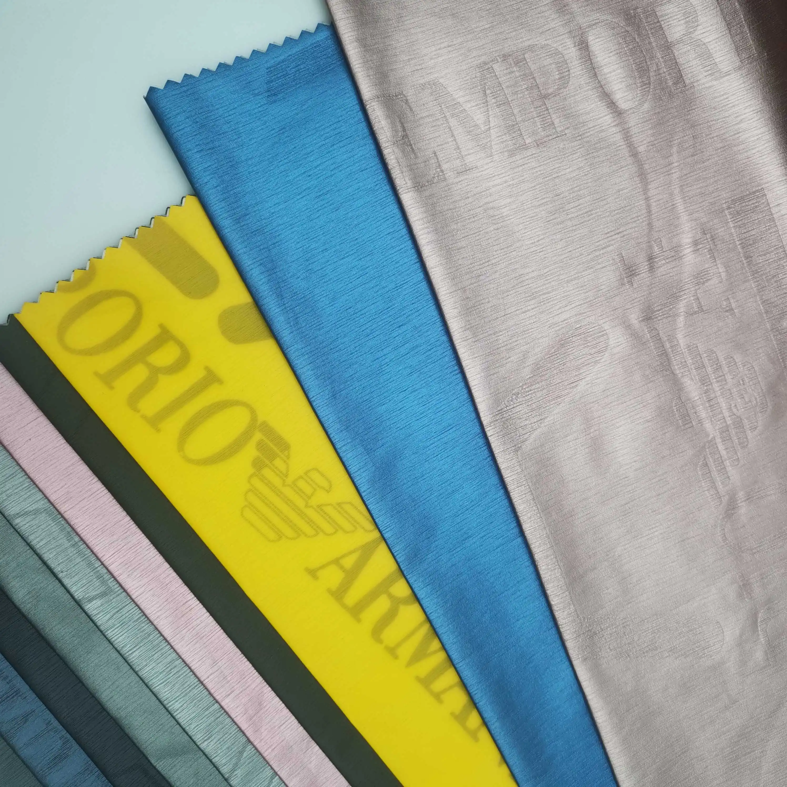 New fashion OEM customize tpu laminated fabric release paper printing fabric jacket foil stamping fabric bronzed