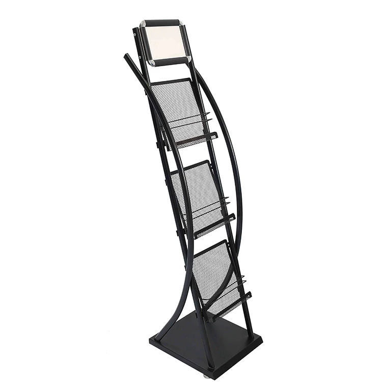 Metal Brochure Magazine 4 Layers Leaflets Holder Display Stand HS-Z5