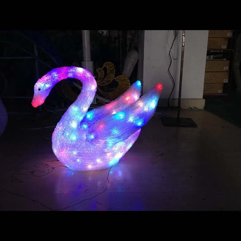 Acrylic holiday creations color change swan decorations led lighted goose Christmas decoration lights