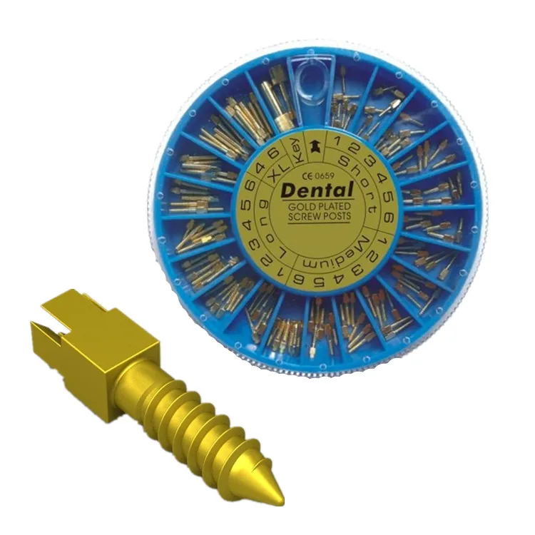 Dental Golden screw post Dental instrument stainless steel implant Plated Screw Post Ground screw post