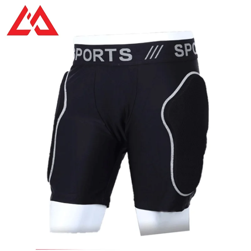 Compression Slimming Body Black Sports Hip Protection Padded Tight Shorts For Men