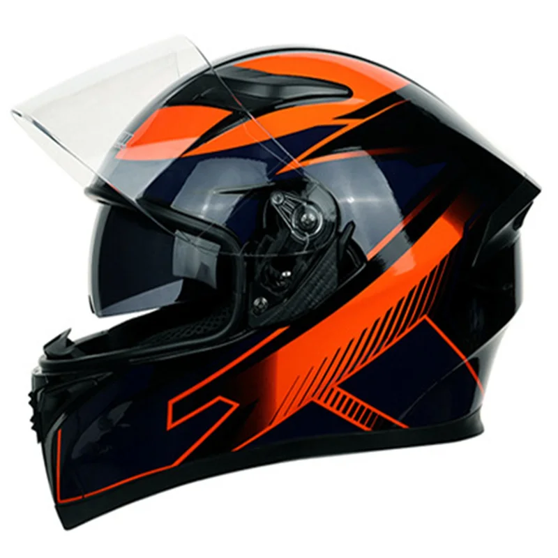 Electric motorcycle helmets men women customized full face helmet cool four seasons double lens motorcycle racing helmet