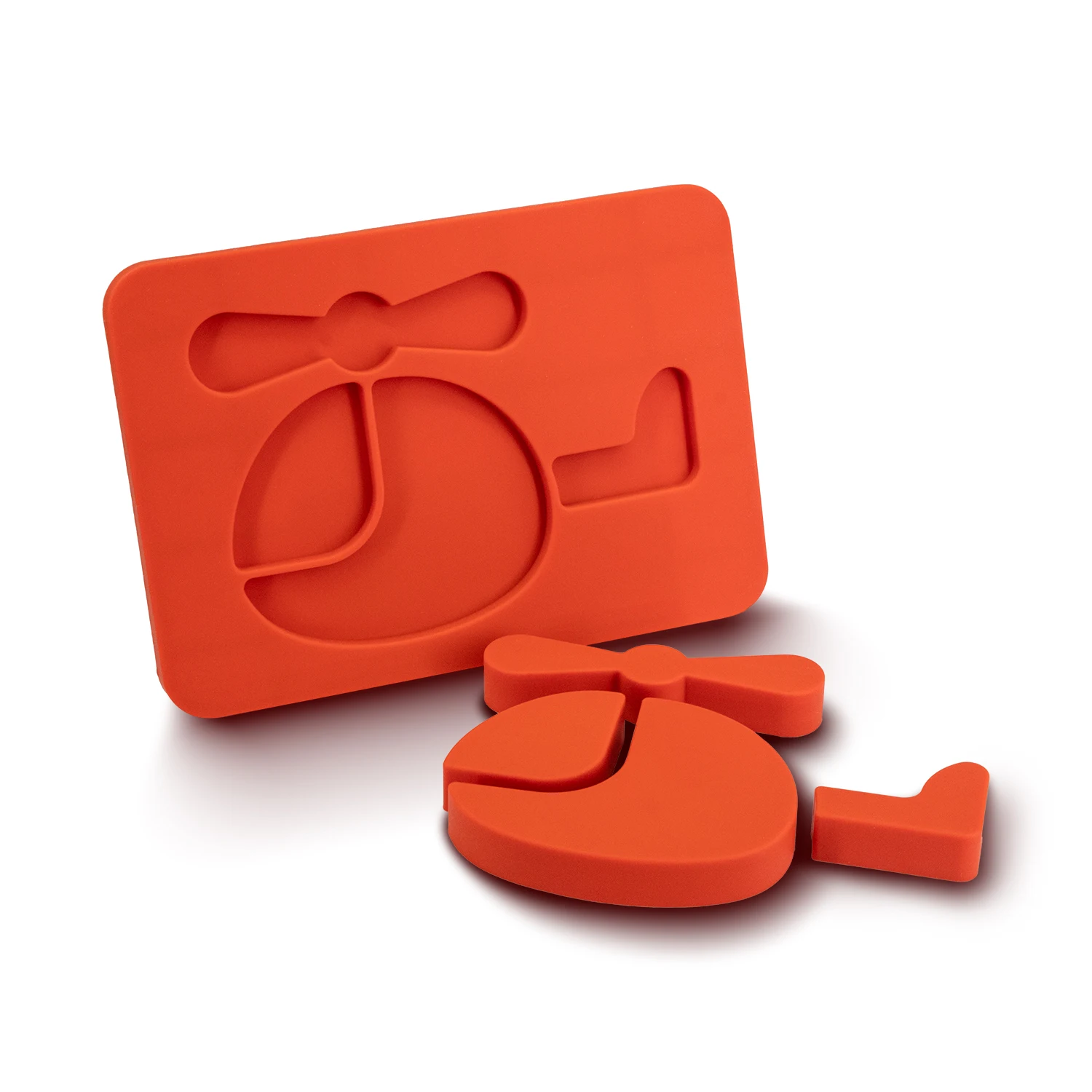 Термостойкая силиконовая игрушка-пазл в форме вертолета, для детей