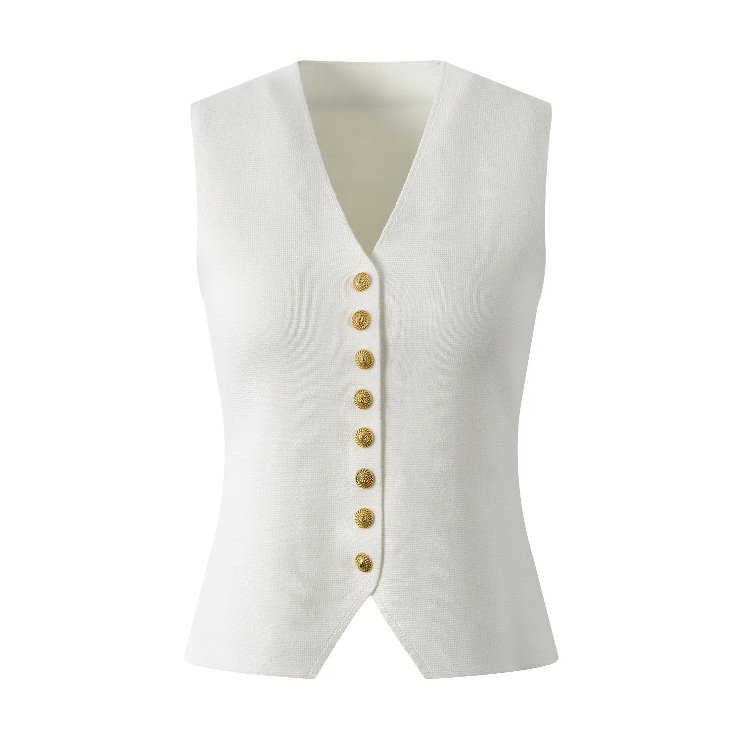 Lady Vintage French Style Autumn Spring V-neckline Sleeveless Single-breasted Coat Women Solid Lace-up Knit Cardigan