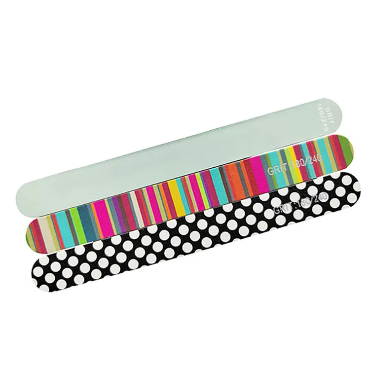The new listing Double Sides Colorful lime  professionnel washable Nail File emery Board Custom Printed Nail File