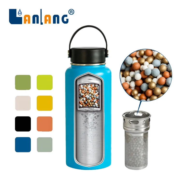 
Factory manufacturer wholesale 2021 Hot selling private label stainless steel alkaline water bottle portable with infuser  (1600198301293)
