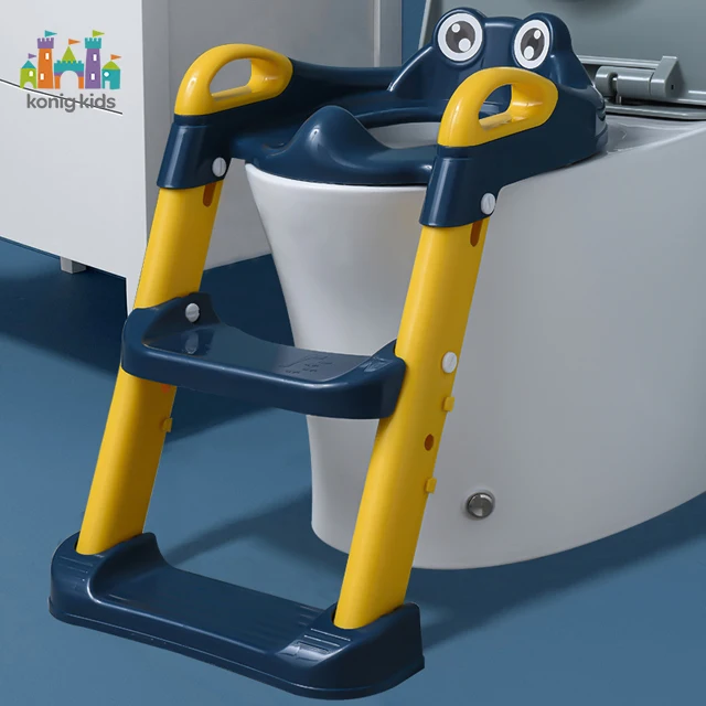 Konig Kids OEM/ODM Potty Training with Ladder with Handles & Padded Seat Potty Training Seat with Step Stool Ladder Potty Traini