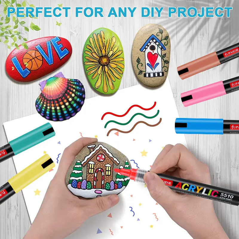 Custom Garment stone skin painting marker pen Best drawing watercolor acrylic pen marker 24 set for acrylic writing board