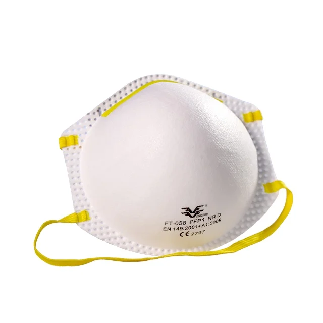 China Design Wholesale Customization High Quality FFP1 FT-058 NRD Cup Shaped White Face Mask With Adjustable Nose Clip
