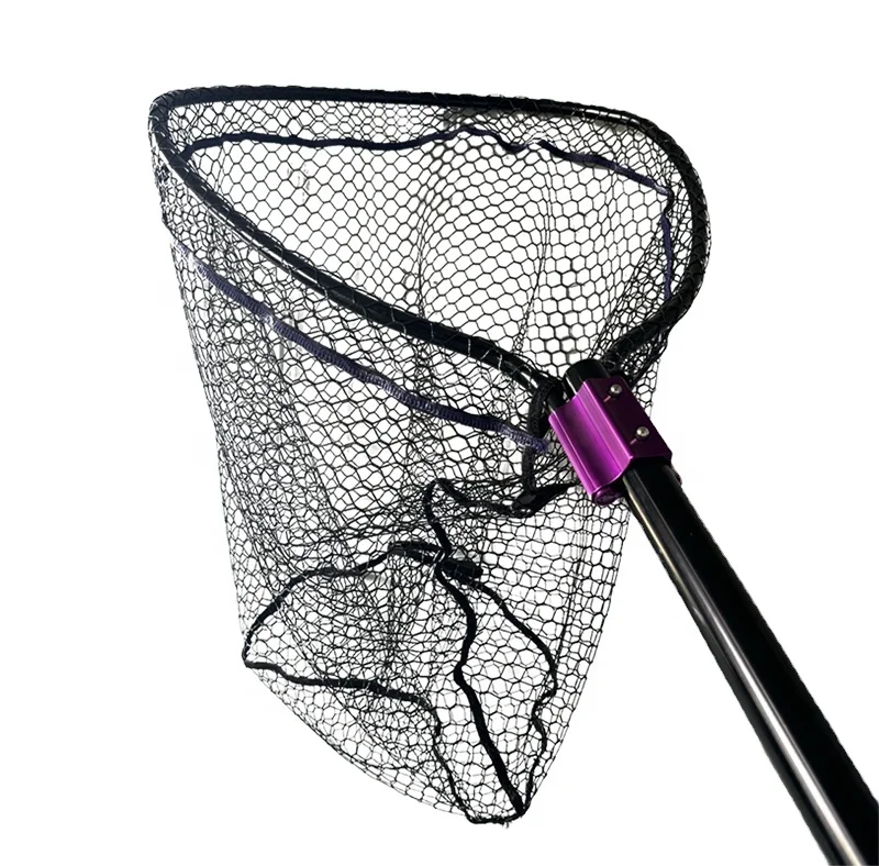 Portable net folding telescopic rod triangle full set of aluminum alloy rod ultra-light hard fishing net pocket