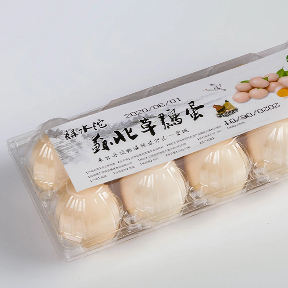 Food Grade Disposable Transparent Blister Process Plastic Egg Tray Cartons With 10 12 Holes