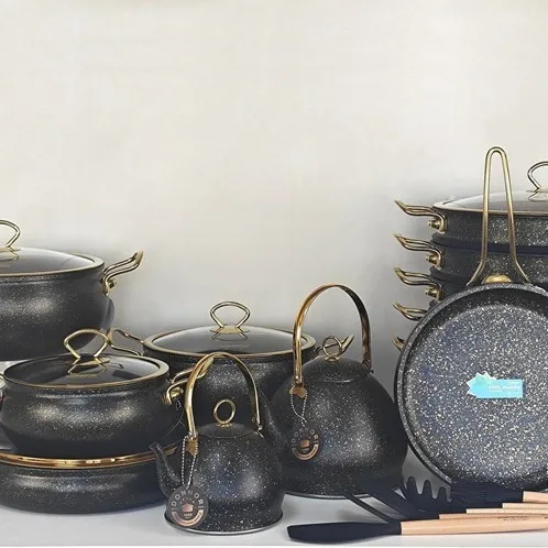 Granite Pots and Pans Set Kitchen Cookware Sets Dishwasher Safe Cooking Non Toxic Cookware Non Stick Pots and Pan Set