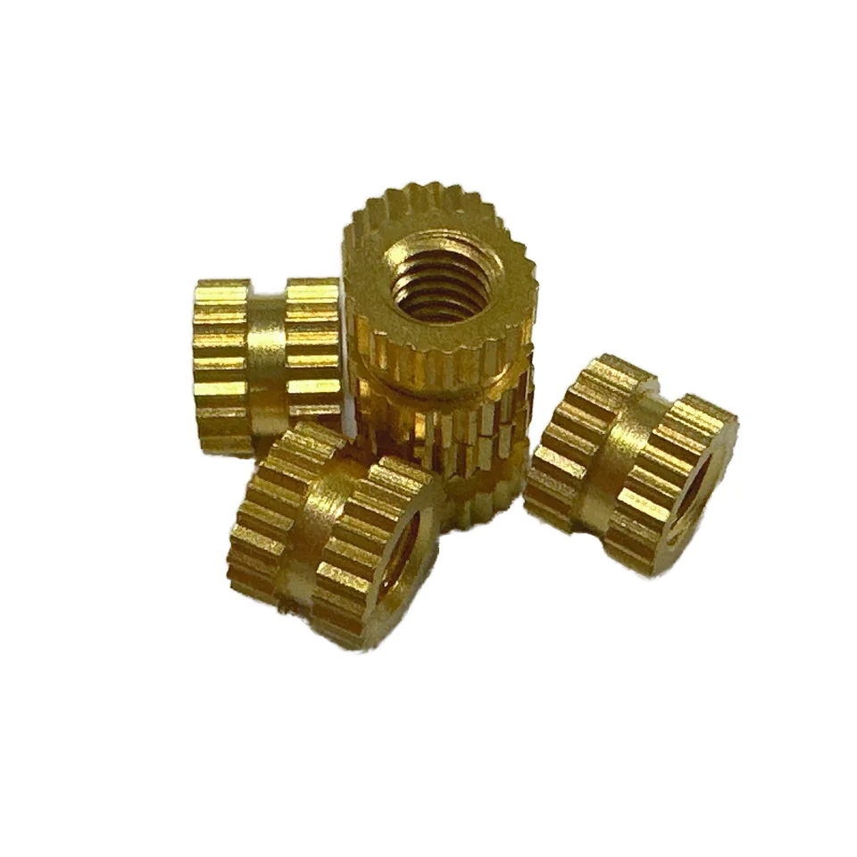 Factory directly produces brass nuts Brass knurled nuts insert nuts with hot melt brass inserts
