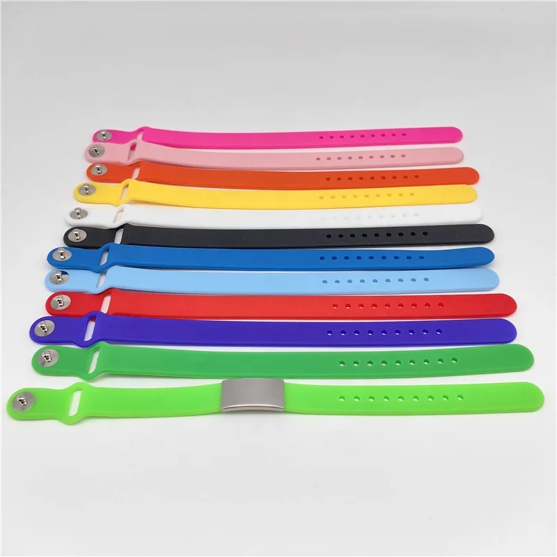 Adjustable Silicone id wristband Medical Alert Wristband With Engravable logo Stainless ID Plate
