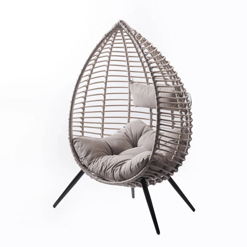 Homebass Hanazono DIY Furniture Manufacturer Egg Patio leisure Chair With Metal Stand