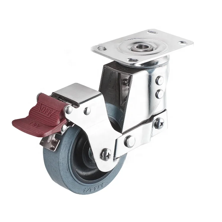 Non Dust Workshop Spring Loaded Hand Trolley 3 inch 4 inch 5 inch TPR Swivel Conductive Caster