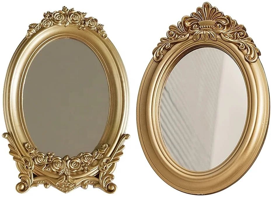 Artificial Distressed Decorative Hanging Sunburst Mirror Resin Frame Wall Mirror Sculpture Pattern Home Decoration Paint