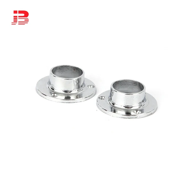 Metal chrome 25mm round pipe flange base