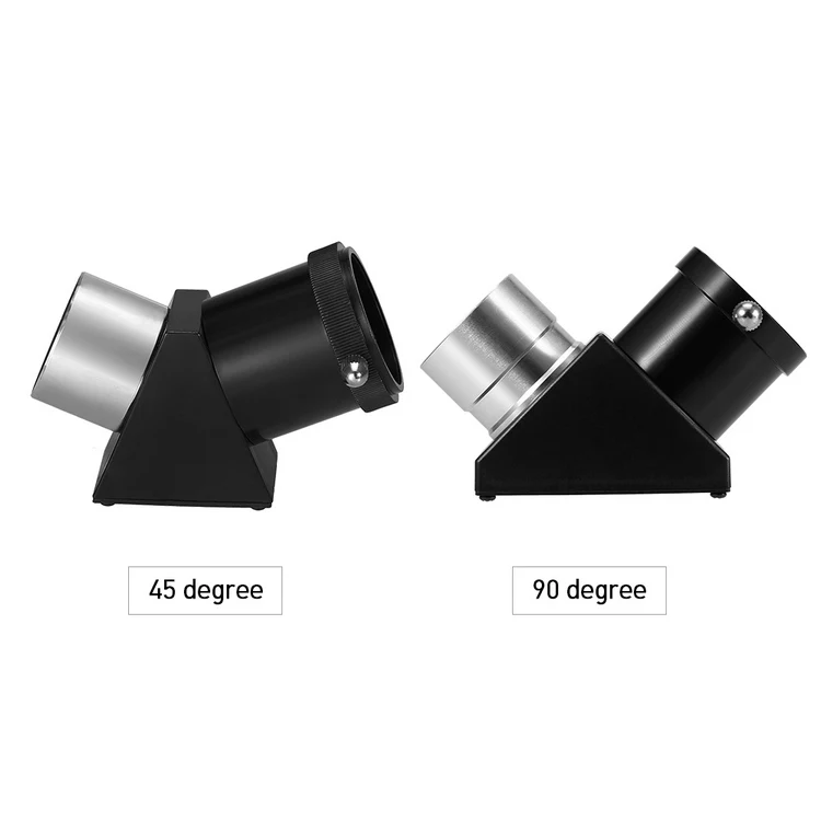Astronomical Telescope Eyepiece 45 / 90 Degree Lens 1.25IN Zenith Mirror for Refractor Cassegrain Telescope