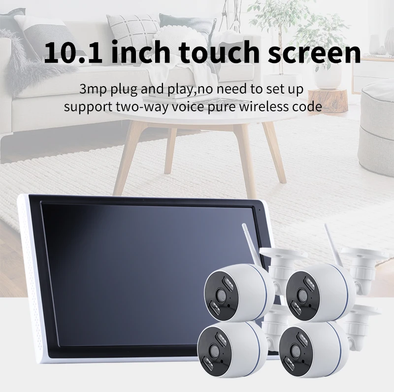 10 1 дюймовый ЖК-монитор Tuya Nvr и поддержкой Wi-Fi 4ch Свон Swdvk-856804-rl 4-канальный видеорегистратор с разрешением 4k Cctv Dvr Kit &