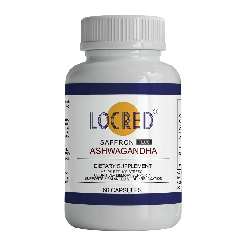 Прямая Продажа с фабрики шафран ASHWAGNADHA капсула для снижения стресса Когнитивная память сбалансированная поддержка настроения 60 капсул