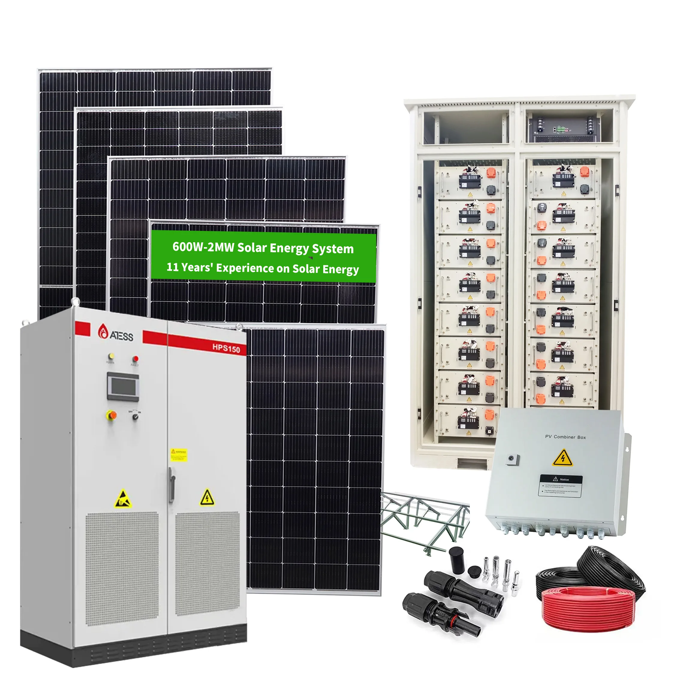 High Voltage Complete 200KW Off Grid Solar Panel System New Solar System Commercial Industrial Solar Inverter