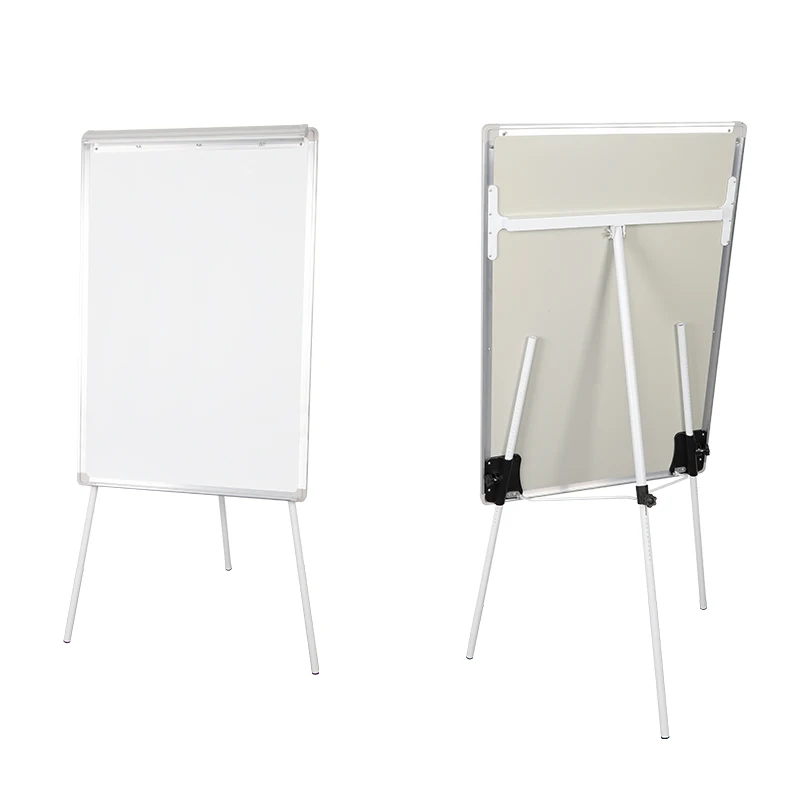 2024 New mobile flip chart magnetic art easel aluminum frame double sided dry erase whiteboard for office school