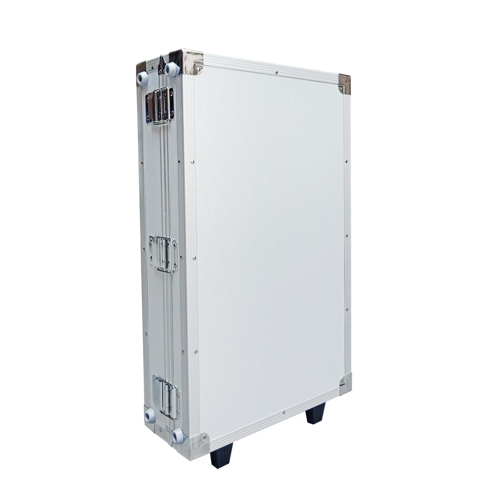 portable aluminum equipment display carrying case eva foam insert padding with wheels