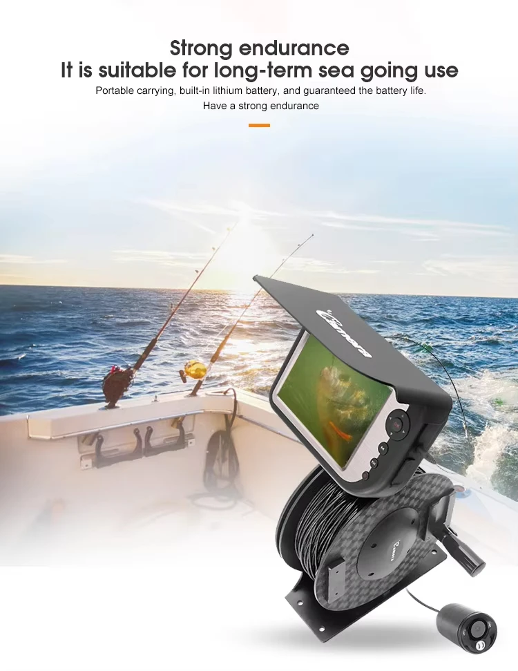 HR-50100DRS Fishing gear wholesale outdoor product LCD 100M depth color screen display fish finder camera underwater