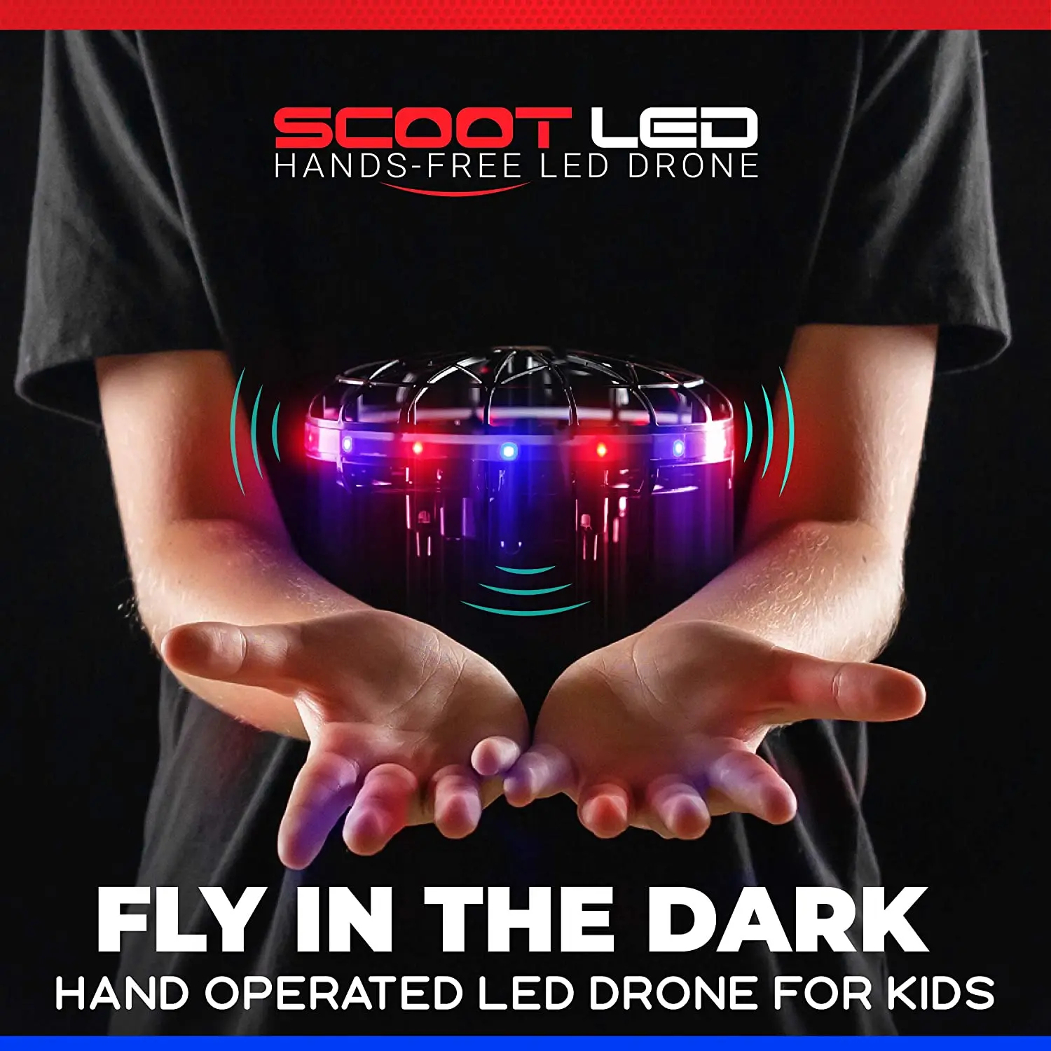 Scoot LED Hand Operated Drone for Kids or Adults Hands Free Motion Sensor Mini Drone Easy Indoor Small UFO Toy Flying Ball Drone
