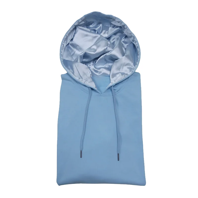 Custom Wholesale Embroidered Logo Unisex Hoodie Satin Lined Hoodies with Satin Hood