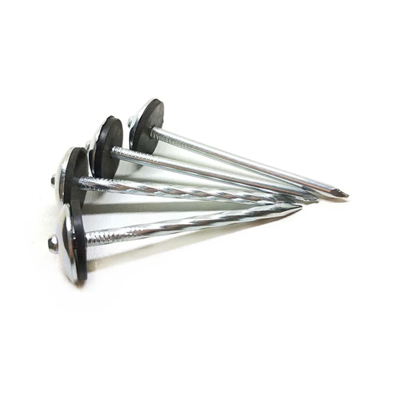 umbrella head roofing nails screw roofing nails with washer roofing nails with rubber gasket