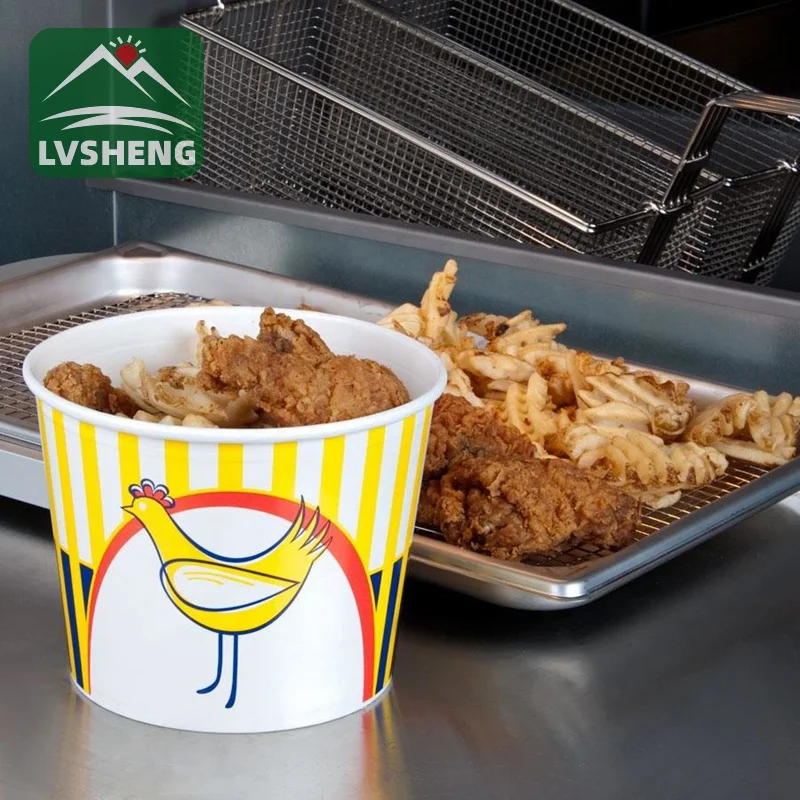 Hot Selling 65 oz 85 oz 15 0oz Take Away Custom Print KFC Fried Chicken Paper Bucket