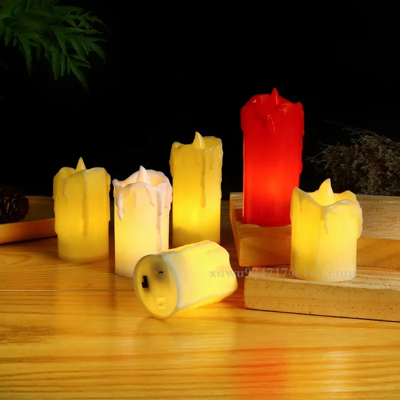 2024 Wholesale New Electronic Flameless Led Candles Light Halloween Mini Wind Light Creative Electronic Candle