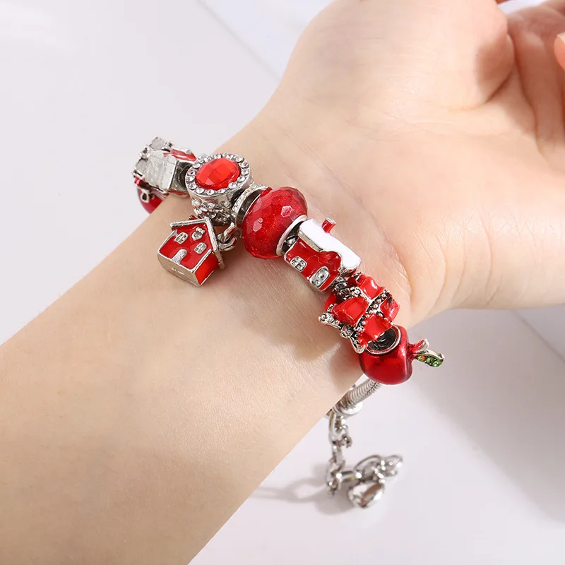 Cross-border Christmas gift for women handmade DIY Pan Jia big hole beaded snake bone chain bracelet