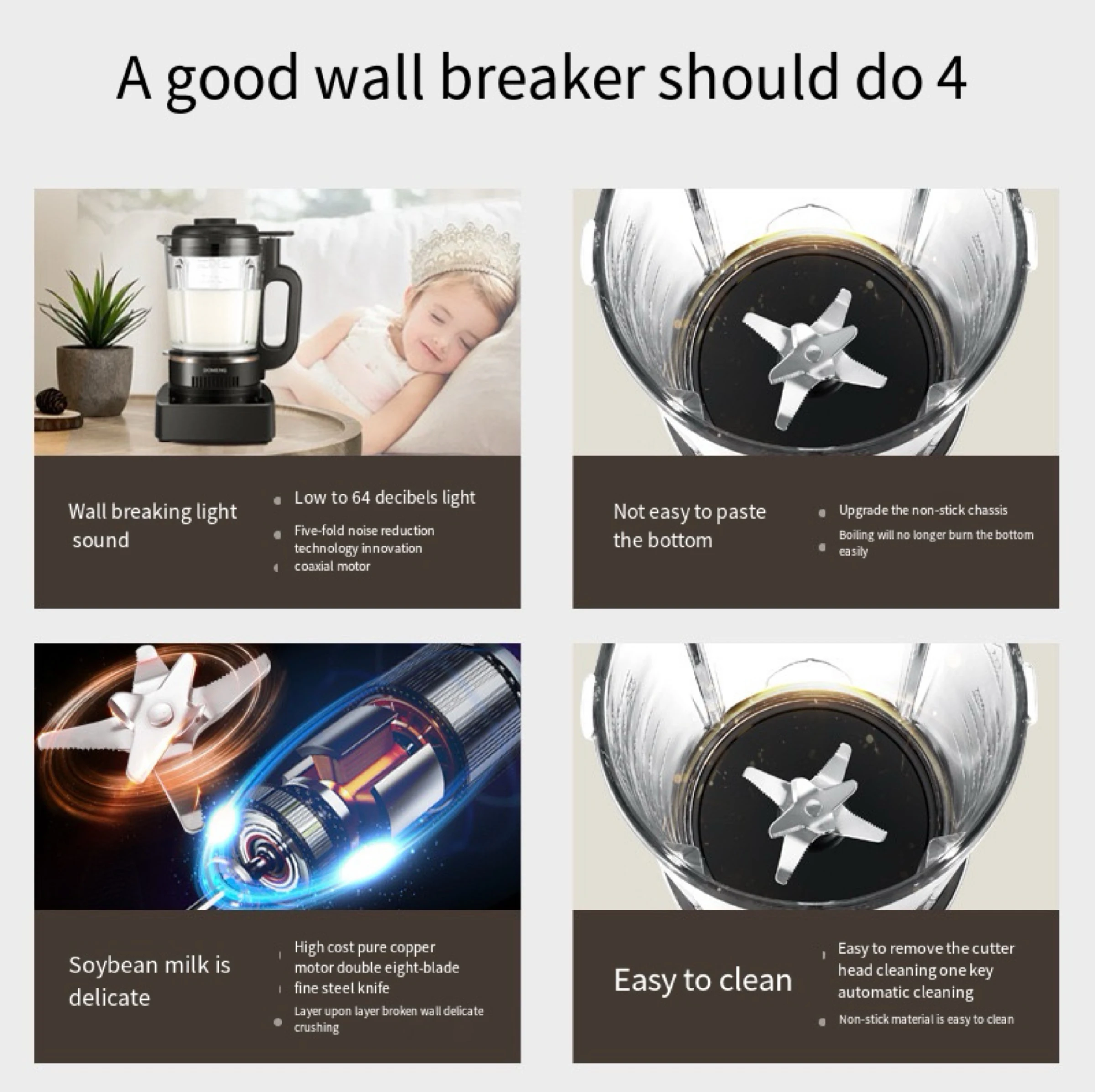 Buchymix 3-in-1 High-Performance Large Capacity Blender for Household Use