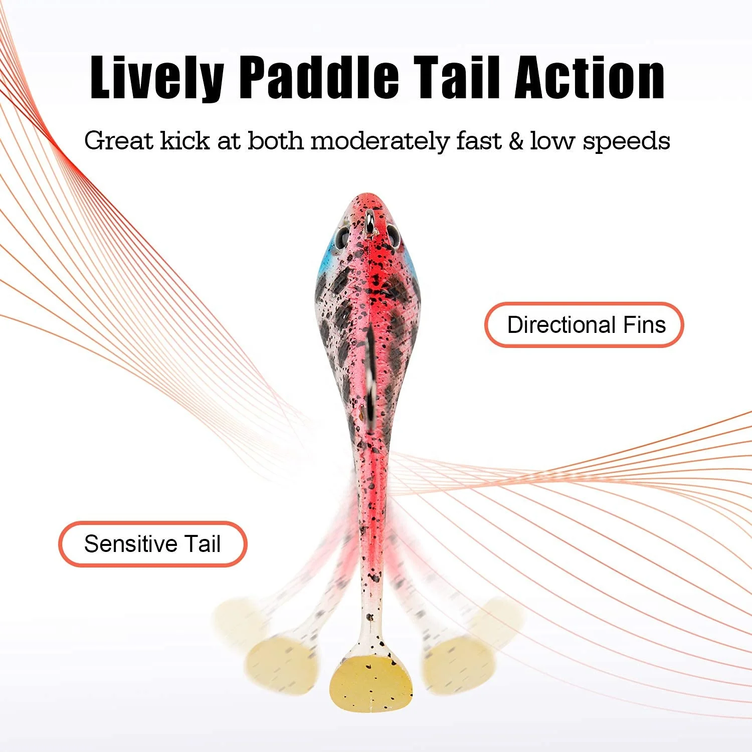 Truscend wholesale bass trout pike bionic paddle tail soft plastic spinnerbait swimbait fishing bait lures for saltwater