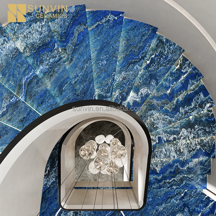 China Price Modern Blue Marble Look Tiles Floors Polished Glazed Glossy Porcelain Tiles 600x600 For Bathroom And Kitchen