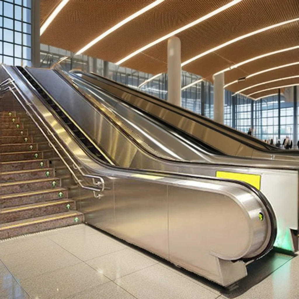 Competitive Price Black Handrail Stainless Steel Balustrade Heavy-Duty Indoor Escalator for Airport Mall Public Transport Use