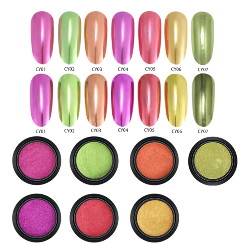 Hot Selling Mirror Powder Nail Art Pigment Manicure 40 Colors Decoration Holographic Fine Mirror Powder