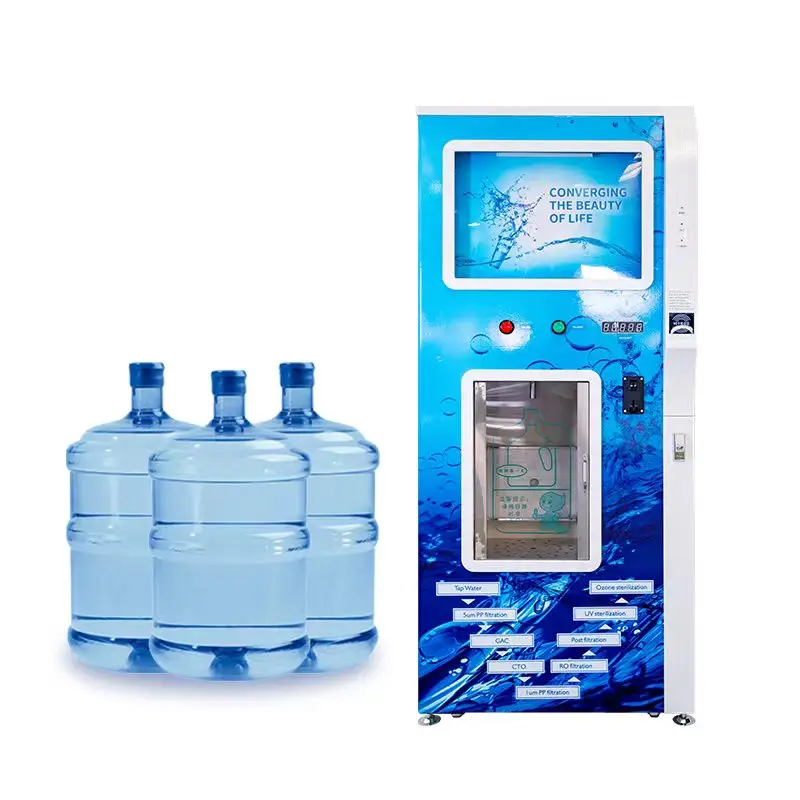 Type Advanced Ro Water Purifier Lartin America Drinking Bottle Water Vending Machine Low Price New Business for Sale Electric XL