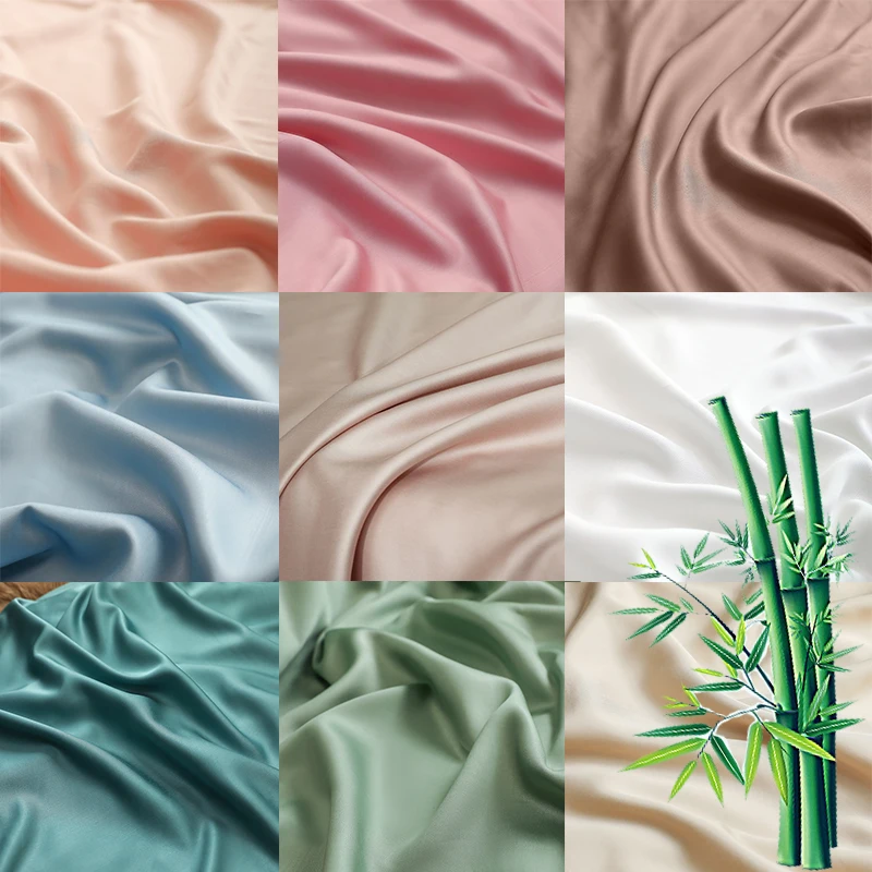 Customized Wholesale 100% Bamboo Fiber Fabric Manufacturer Solid Color 60S Bamboo Fiber for Bedding