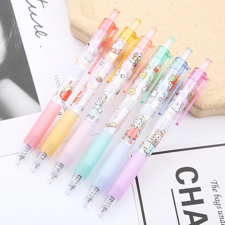 Plastic Cartoon Kawaii Ball Point Pens Wholesale Custom Printed Cute Ballpoint Pen For School