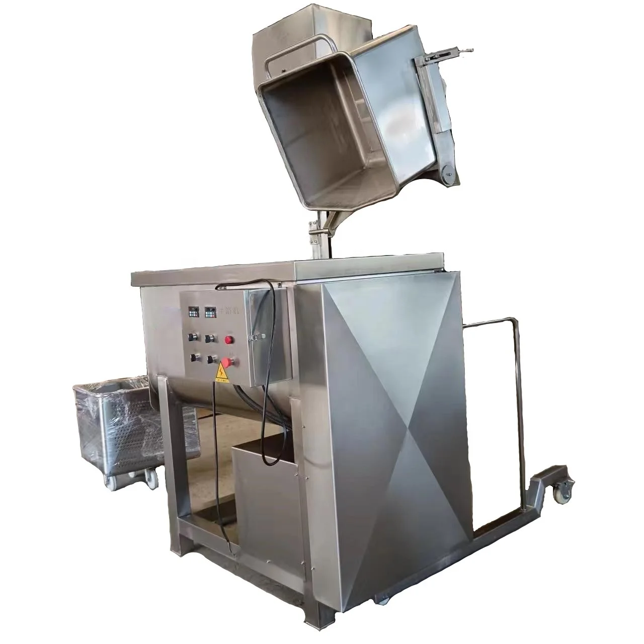 Large Capacity Pneumatic Lid Opening Minced Meat Stuffing Mixing Machine