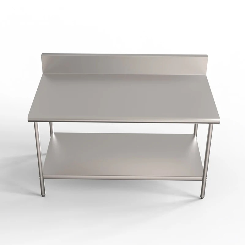 hot selling 201 304  kitchen stainless steel worktable bench With backrest